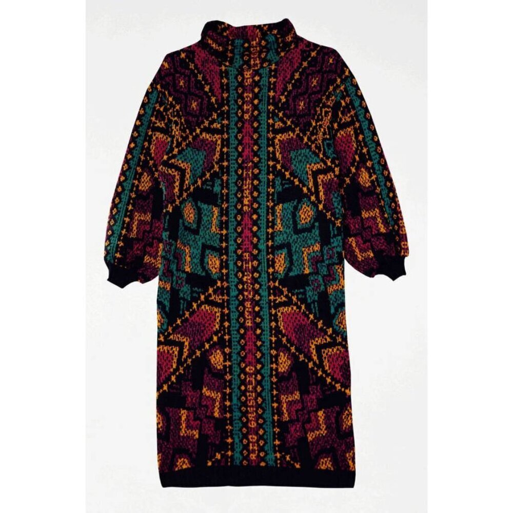 New w/Tags - Farm Rio Yawanawa Stripe Midi Sweater Dress, Sml Oversize - Picture 11 of 11